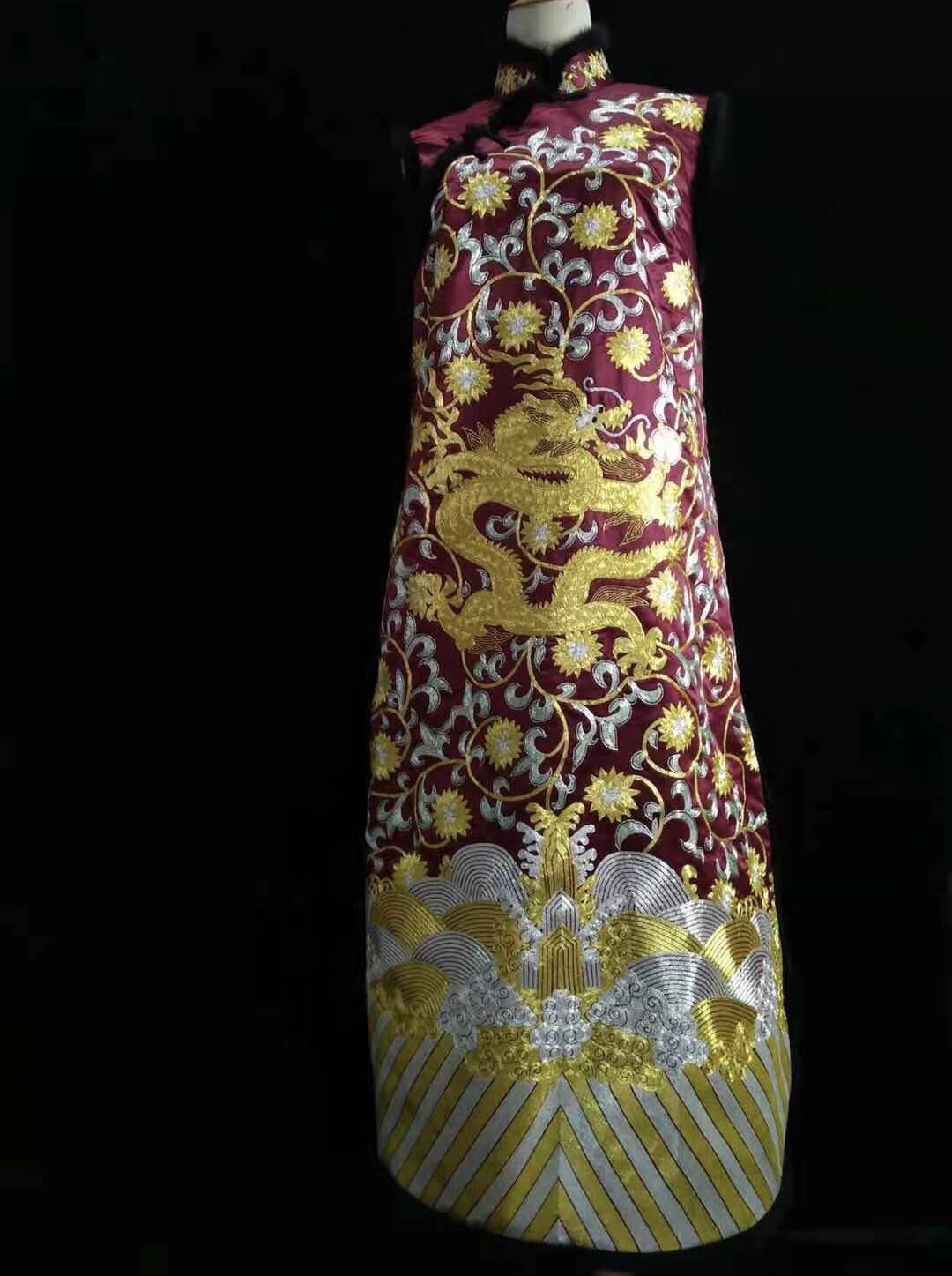 61103 Handmade embroidery Chinese Chi-pao( Cheongsam) purple