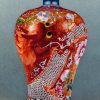 Imperial Dragon Vase – handmade silk embroidery