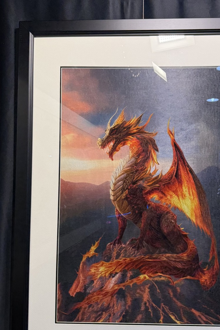 The Fire Dragon — on display at the King Silk Art exhibition booth