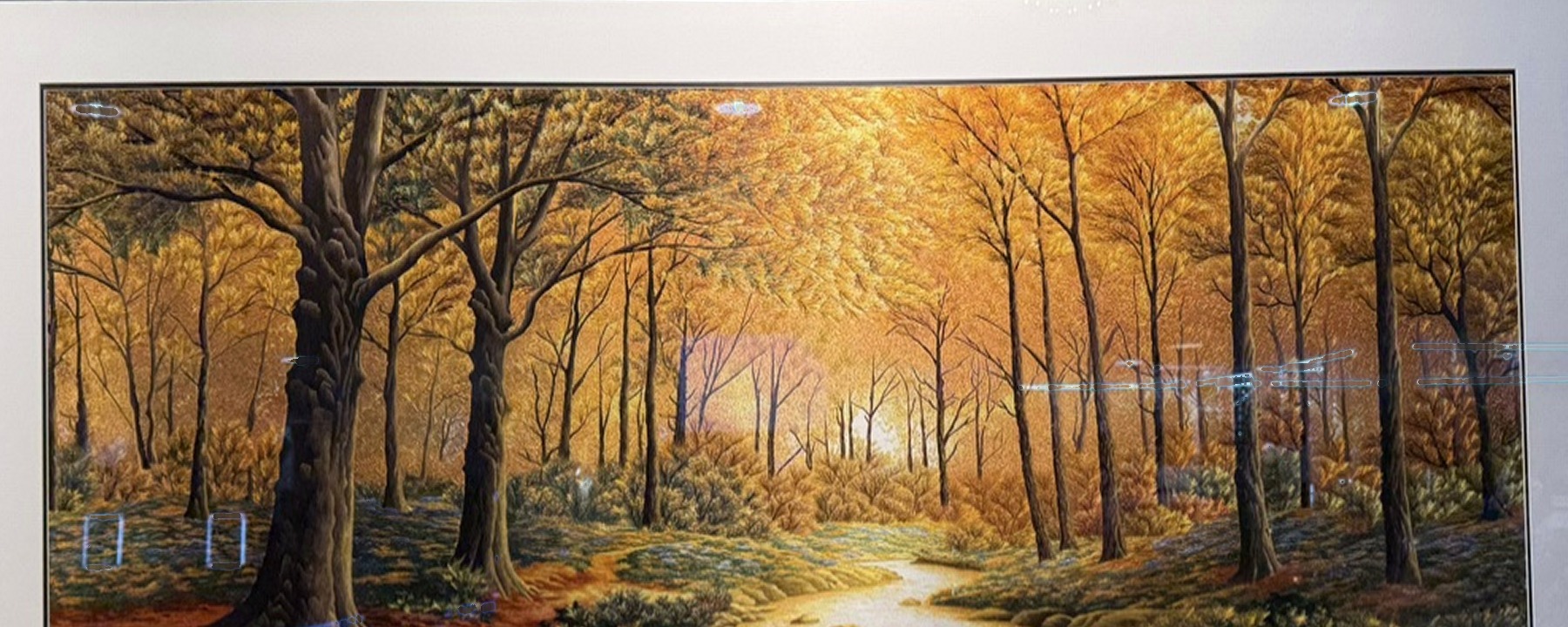 A Path Through Gold — hand-embroidered silk artwork (image only)