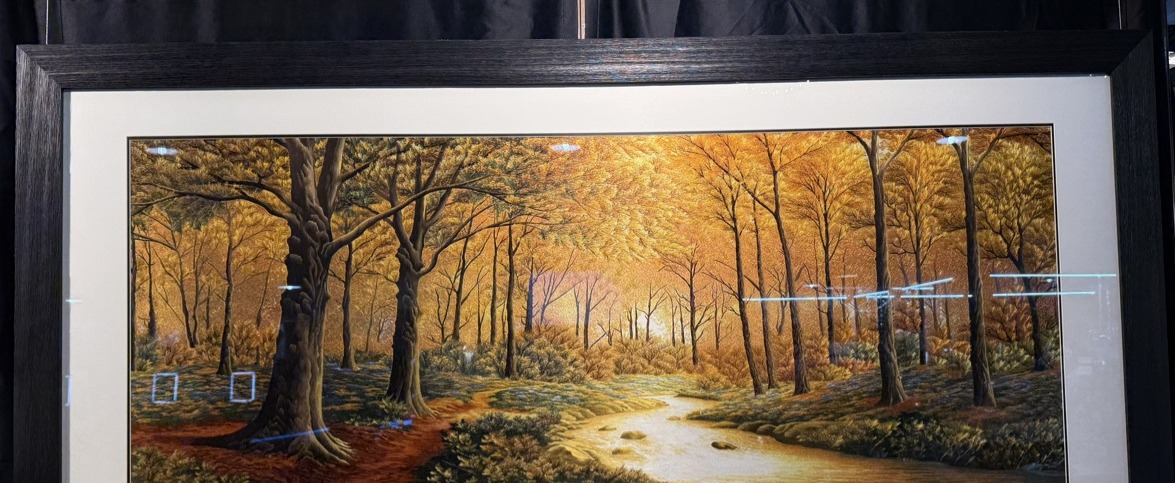 A Path Through Gold — on display at the King Silk Art exhibition booth