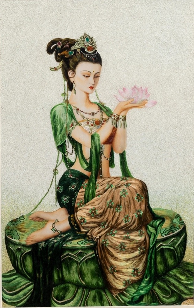 Guanyin, Goddess of Mercy – handmade silk embroidery