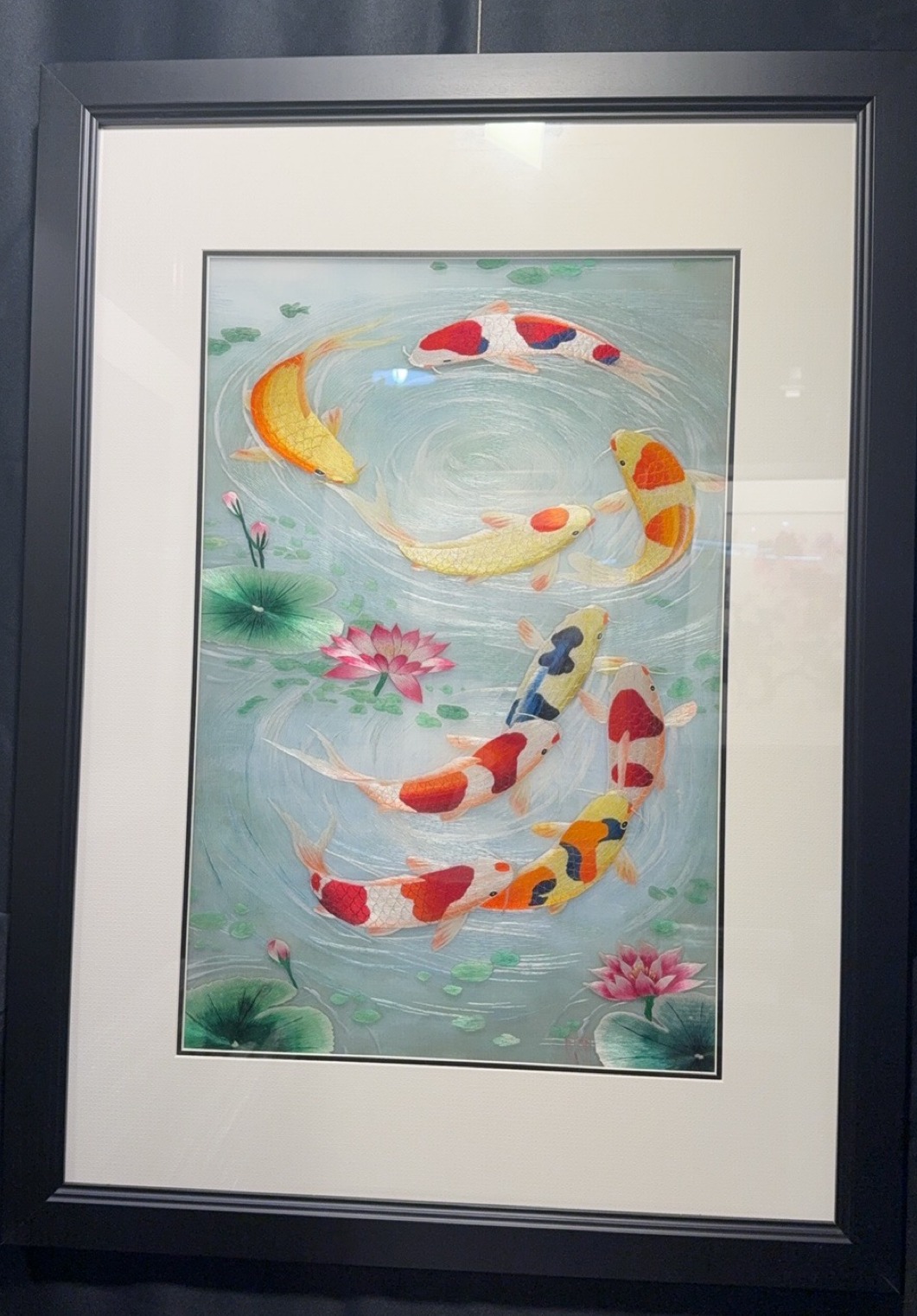 The Dance of Nine Koi – as displayed at the exhibition