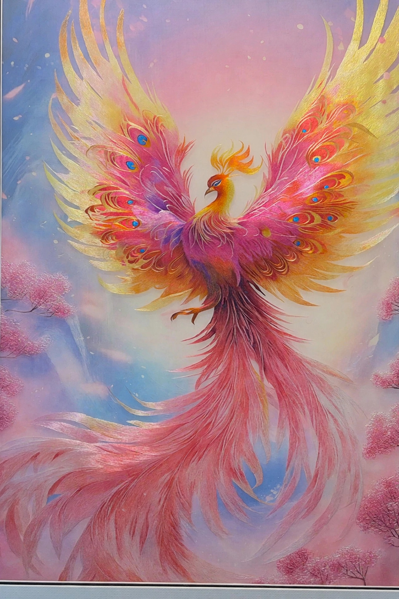 Rebirth in Flames – handmade silk embroidery
