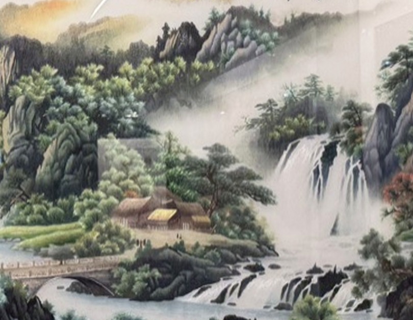 Sunrise in the East – detail, handmade silk embroidery