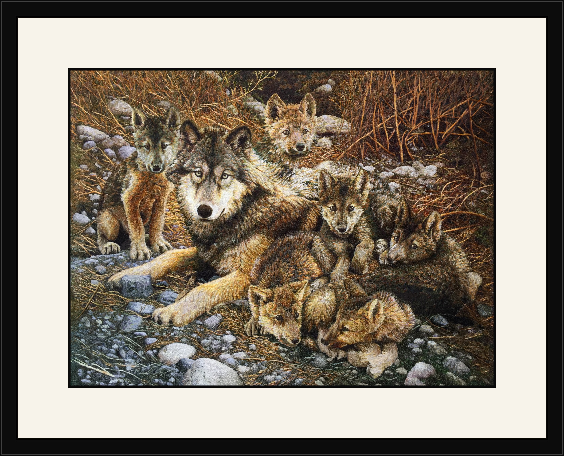 wolf-family-framed